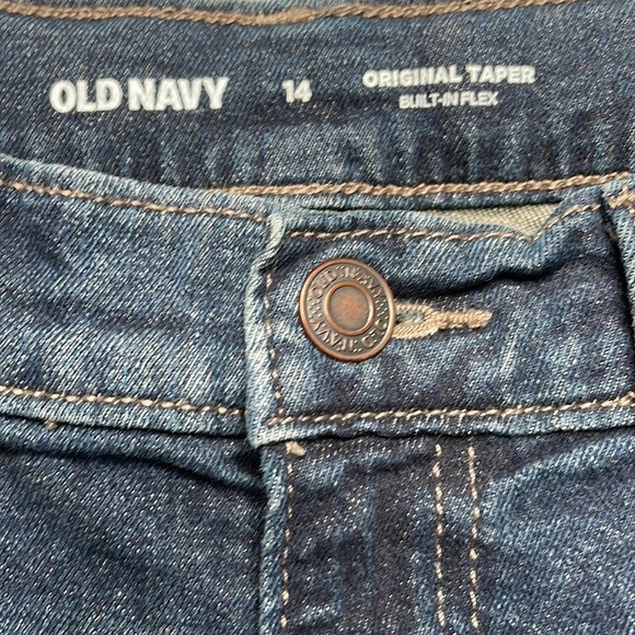 Old Navy Denim Jeans Dark Wash Original Taper Built in Flex Size 14 - Picture 4 of 8